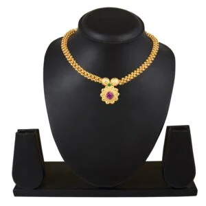 Gold Plated Traditional Maharashtrian Thushi Necklace Jewellery for Girls / Women