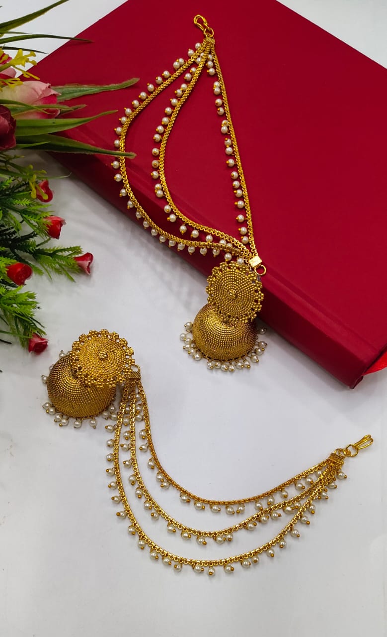 GOLD PLATED FILIGREE EAR CHAINS – Sanvi Jewels