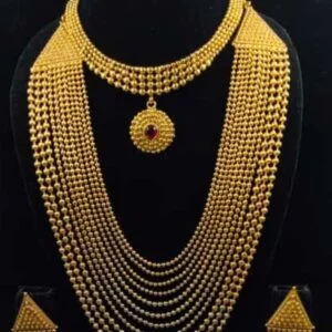 Long and Short Necklace Along with Earrings Combo Set for Women / Girl
