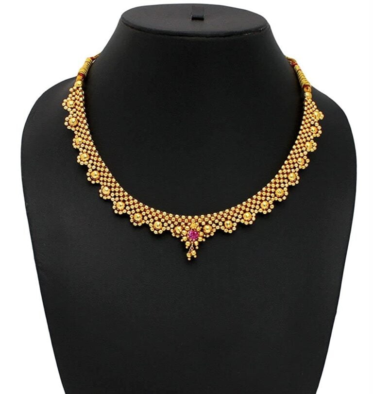 Gold Plated Traditional Maharashtrian Thushi Necklace Jewellery for ...