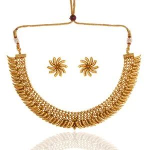Jewellery Gold Plated Traditional Polki Necklace Set for Women and Girls