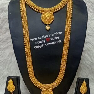 Long and Short Necklace Along with Earrings Combo Set for Women / Girl