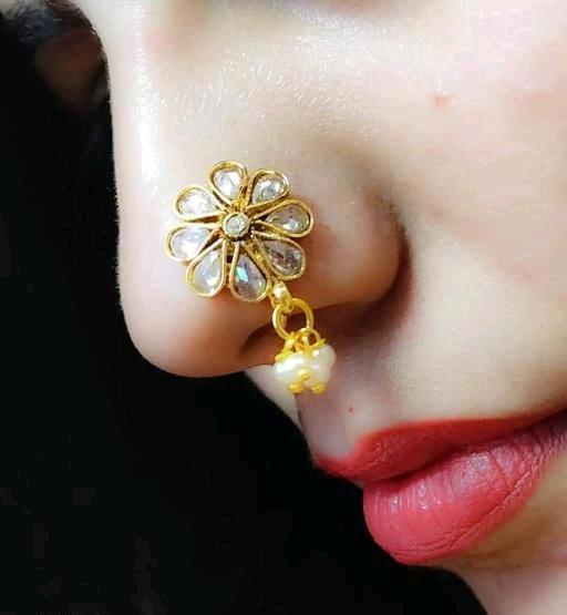 indian nose stud gold plated nose ring corkscrew piercing ring twisted wire  6914 – Karizma Jewels