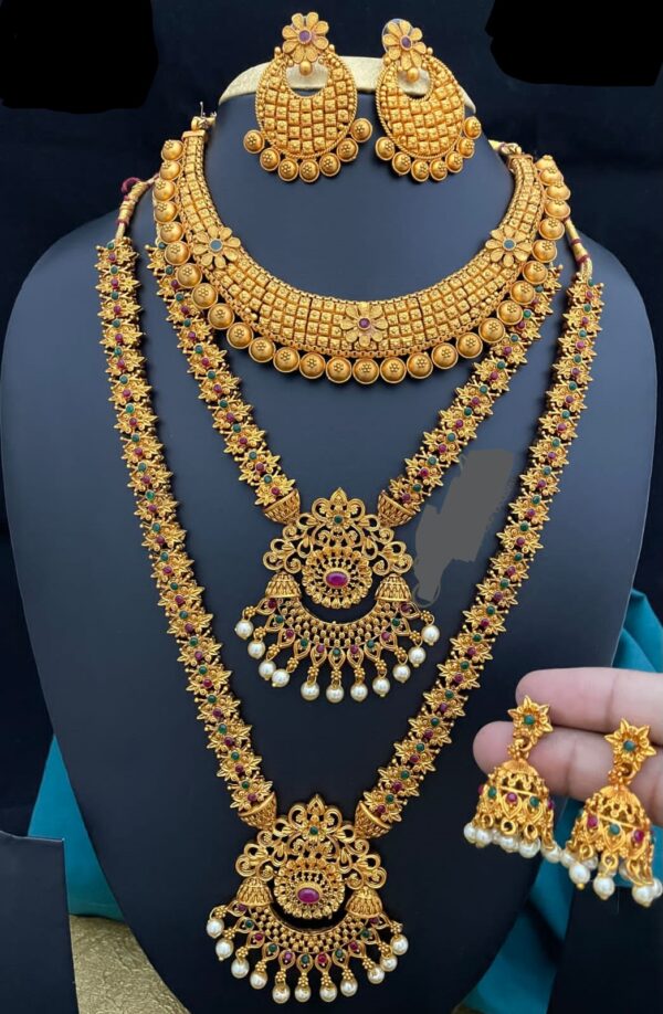 South Indian Temple Semi Bridal (Dulhan) Necklace Set For Women