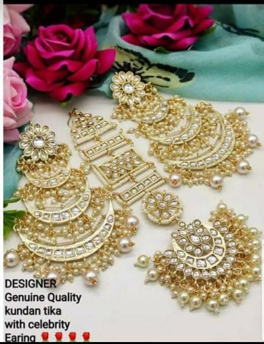 Buy Silver Plated Party Wear Earrings With Maang Tikka Online From  Wholesale Salwar