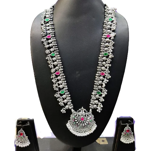 Maharashtrian Traditional Oxidised German Silver Kolhapuri Saaj for Women / Girl