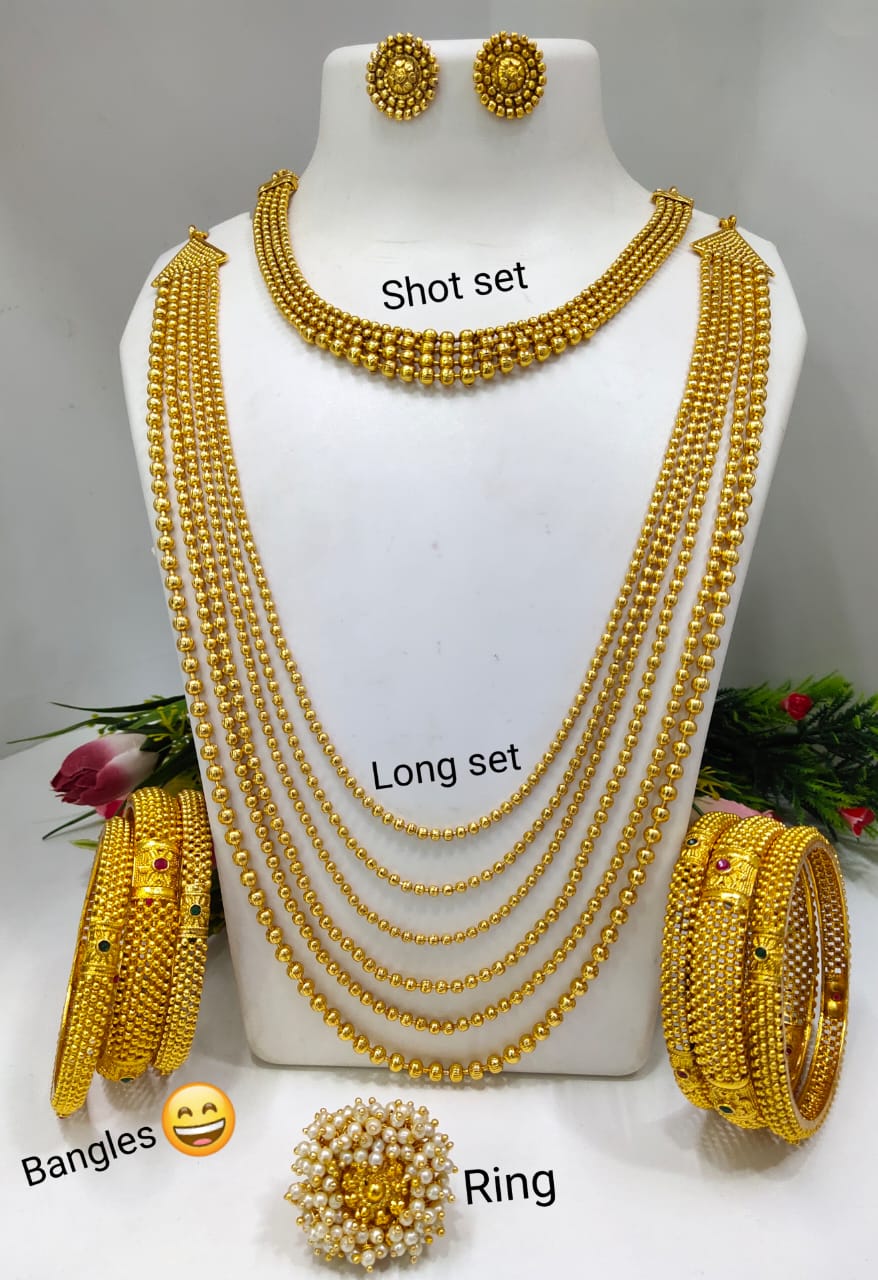 Maharashtrian Traditional Gold Plated Kolhapuri Saaj With Matching Earrings  – alltrend.in