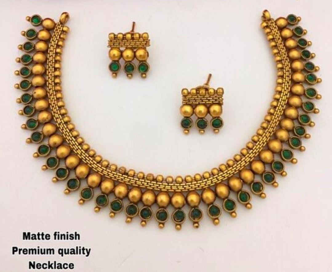 Traditional South Indian Temple Necklace Set For Women