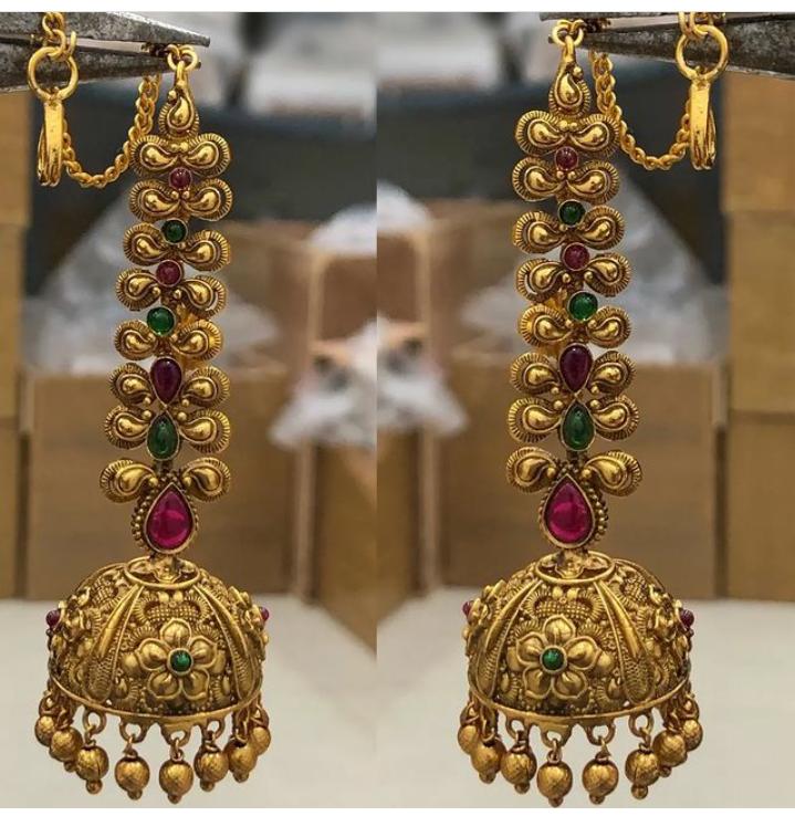 Buy Tribe Amrapali Gold Plated Chakra Jhumki Ear Cuffs online