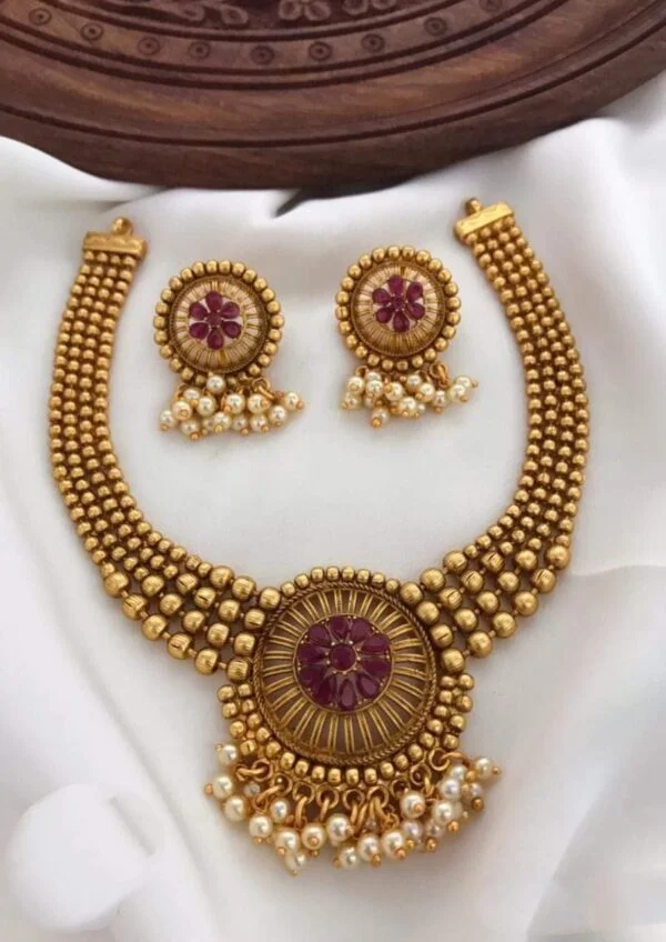 Temple Jewellery Choker Necklace Set for Women / Girl - Image 2