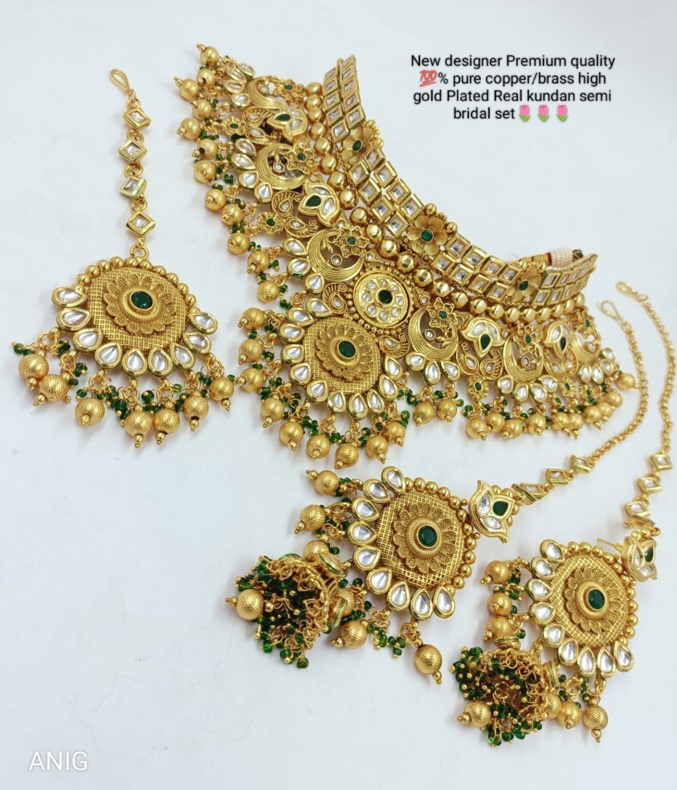 Copper hot sale kundan jewellery