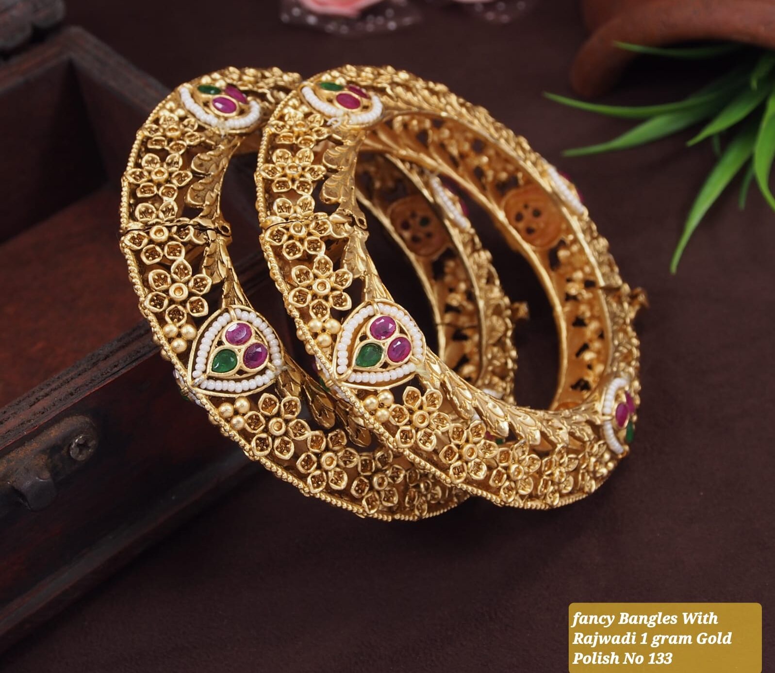 Rajwadi gold bangles on sale designs