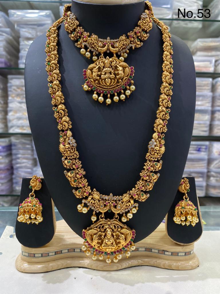 Indian Traditional Matte Gold Jewellery Set Guttapusalu Necklace Temple Jewellery Set Necklace with earrings hotsell South Indian Kempu necklace set