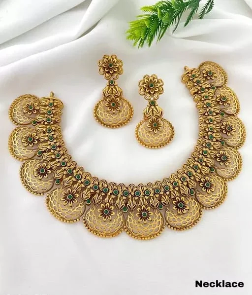 Antique Matte Finish Jewellery Antique Finish Matte Leaf Designer