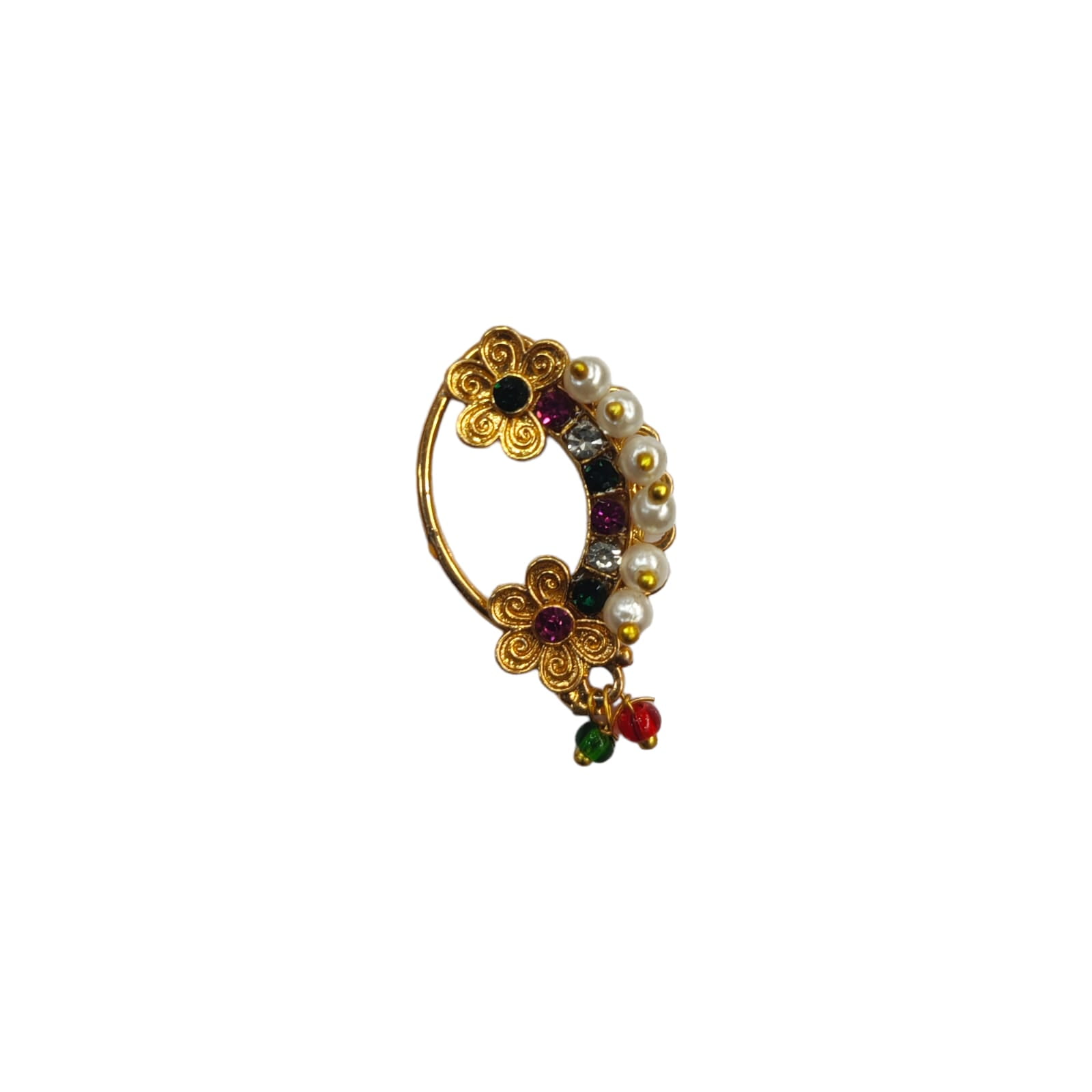 Traditional Maharashtrian (Non Pierced) Nath Nose Ring - Image 2