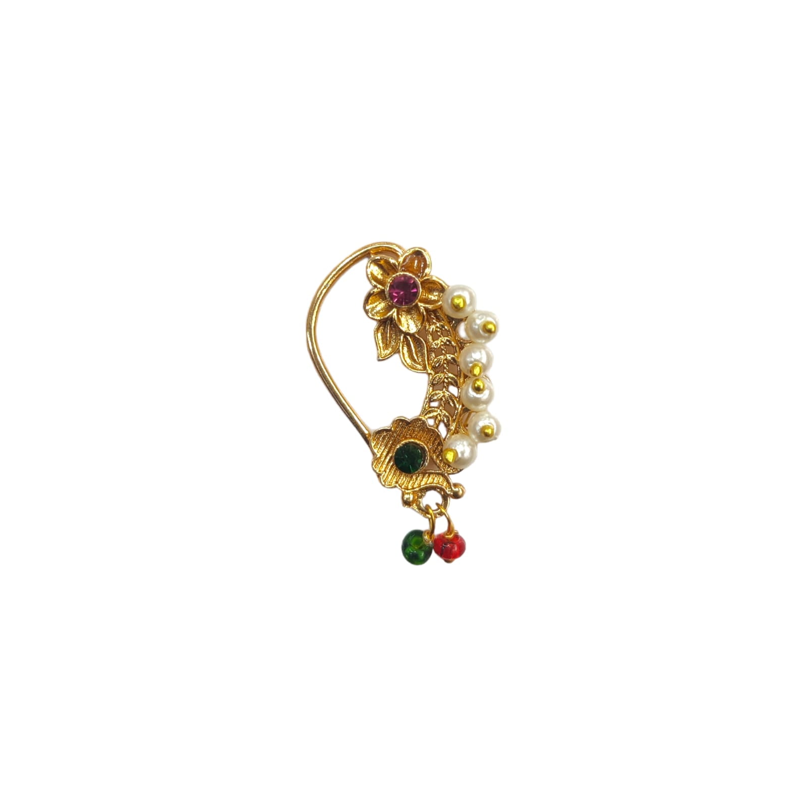 Traditional Maharashtrian (Non Pierced) Nath Nose Ring - Image 3