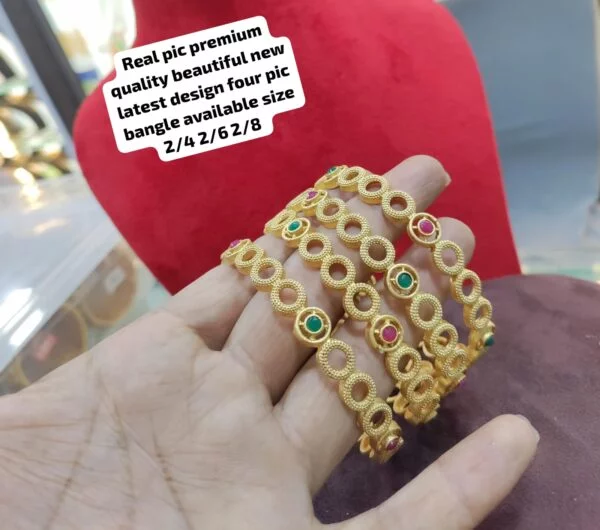 Stylish Gold Plated 4Pcs Bangle Set –