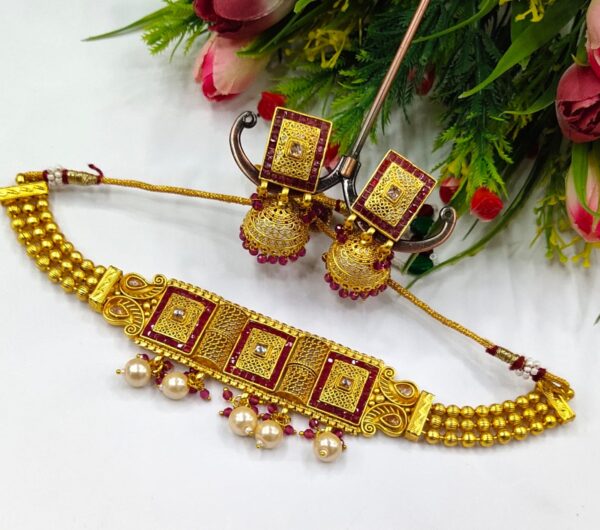 Maharashtrian Traditional Choker Necklace Set For Women / Girls –