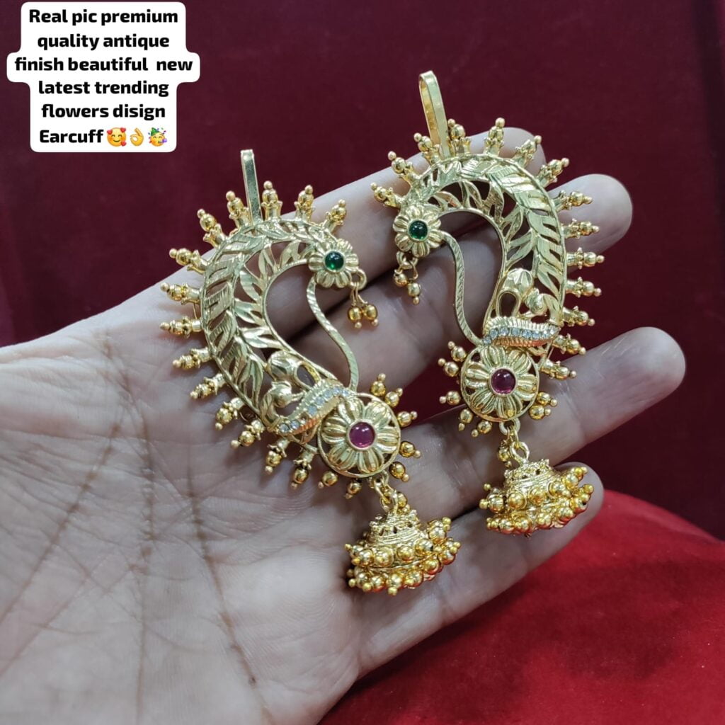 Beautiful Ear Cuff Jhumkas - South India Jewels