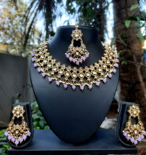 Diamond Bridal Choker Necklace in Yellow Gold - Krishna Jewellers Pearls  and Gems