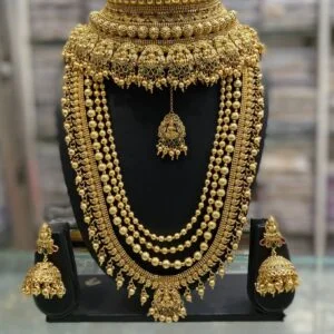 Traditional High Gold Polish Wedding Jewellery For Bride