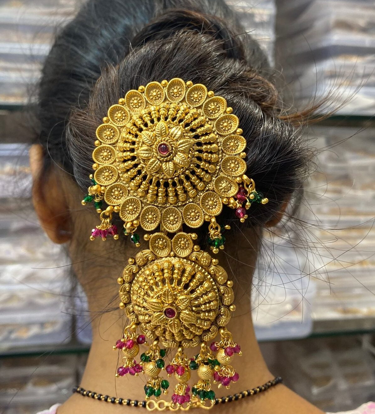 Matte Finish Bridal Temple Jewellery Jadai Billai Wedding Hair Braid  Accessories Choti South Indian Hairpins Bridal Bharatanatyam Hair  Accessories for Girls/women. – alltrend.in