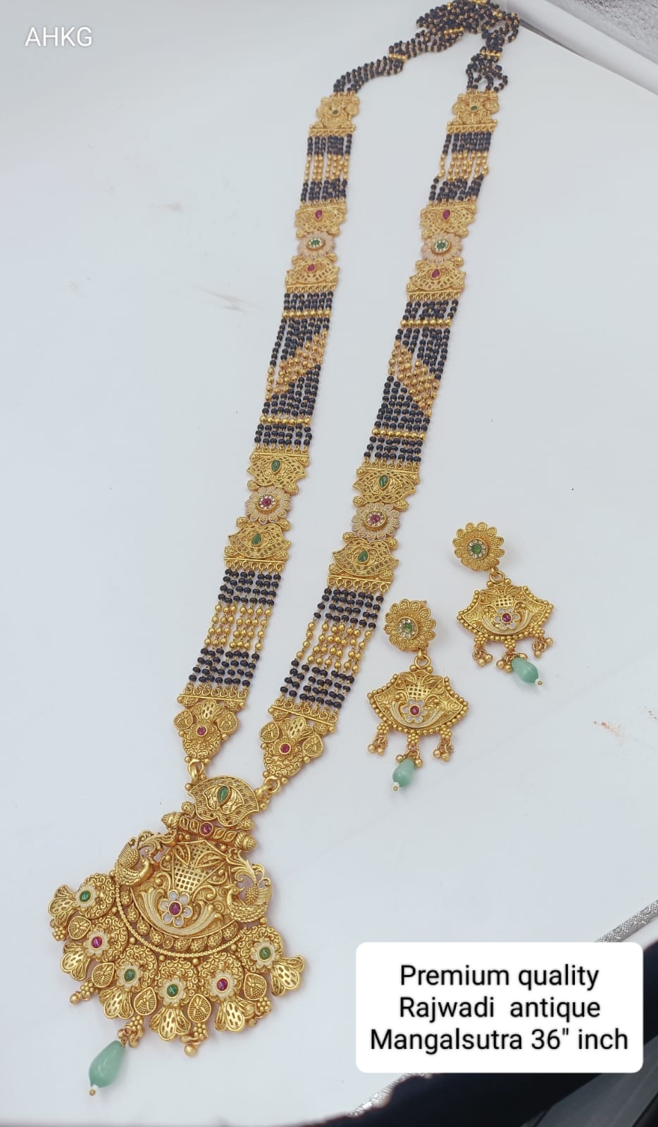 Antique Premium Quality Brass High Gold Long Rajwadi Mangalsutra