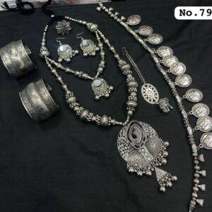 Navratri Dandiya Oxidised Full Jewellery Set For Chaniya Choli