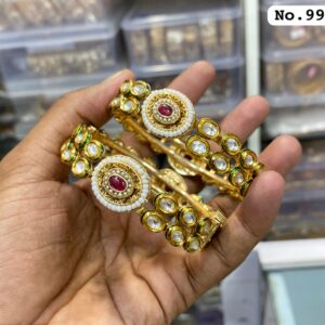 Enchanted Floral Kundan Bangles