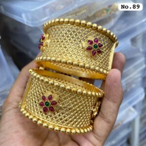Gold Plated Pota Stone Bangles