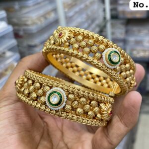 Wedding Traditional Women Brass Golden Round Bangles