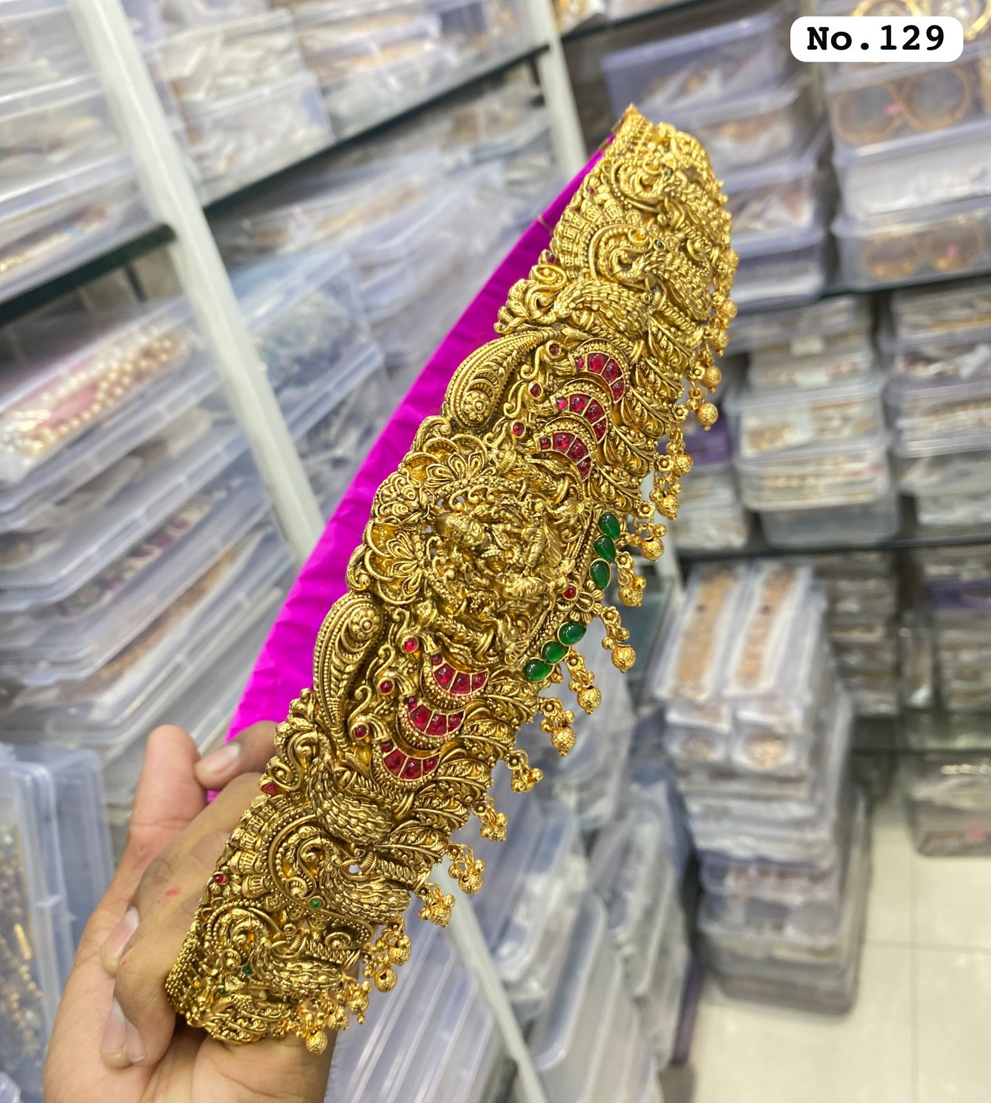 Beautiful Temple Design Vaddanam Hip Belt For Saree –