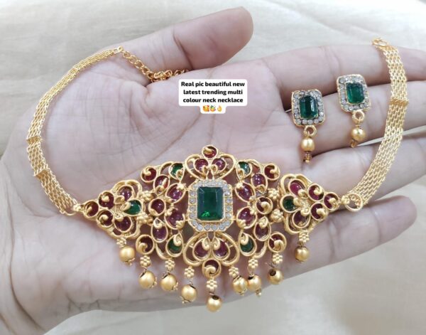 Latest Kemp Stone Necklace Set For Women - Image 2