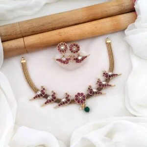 Trendy Bird Design Attigai Necklace For Women