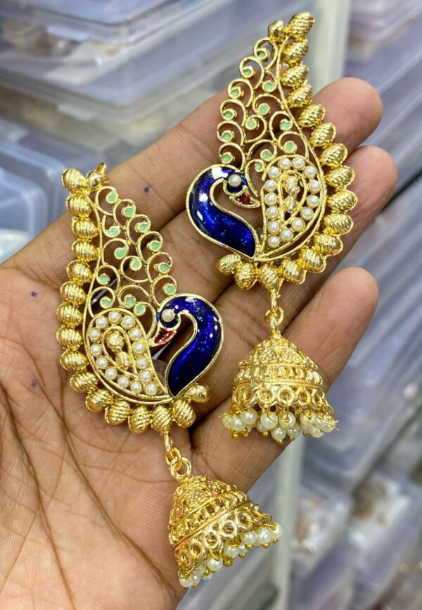 Ear-cuff Cluster Pearl Peacock Bridal Earring