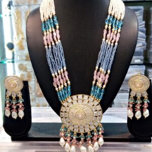 Premium Quality Gold Plated Crystal Beads Necklace Set For Women