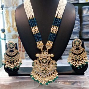 Gold Plated Pearl & Stone Beaded Long Rani Haar For Women