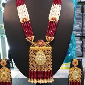 Gold Plated Rani Haar with Earrings (Perfect for Weddings & Festivals) | Rajputi Jewellery Set
