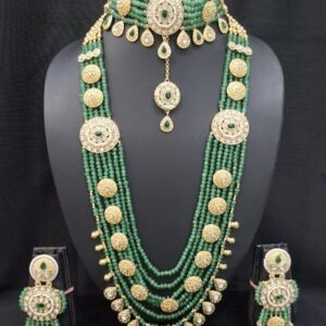 Premium Quality Beaded Necklace Set With Chik Set