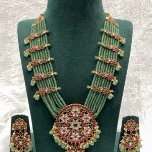 Premium Quality Rani haram Pearl Necklace Set