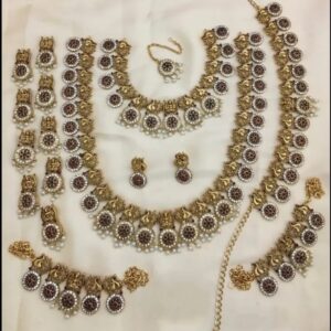 Premium Quality Matte Finish With CZ Stone Full Bridal Jewellery Set