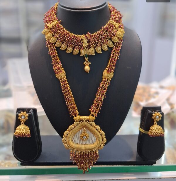 Antique Guttapusalu Long necklace with Choker Set