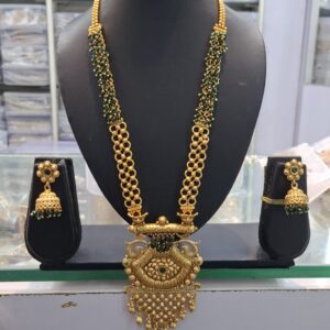 Premium Quality Guttapusalu Long Necklace Set For Women