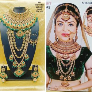 Gold Plated Kundan Stone Bridal Jewellery Set