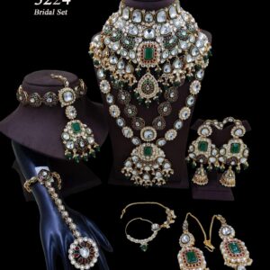 Precious Stone Pachi Kundan Polki Bridal Set Artificial Luxury Fashion & Wedding Jewellery