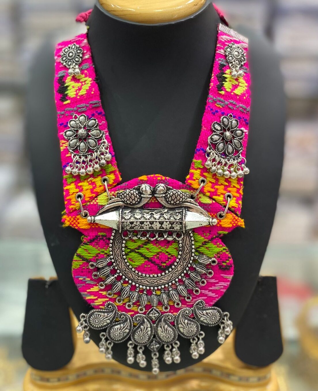 Garba Dance Dandiya Jewellery Set Online White Gujarati Gamthi