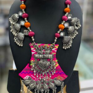 Embroidery Navratri Dandiya Necklace Set For Women