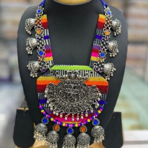 Colorburst Tribal Navratri Statement Necklace