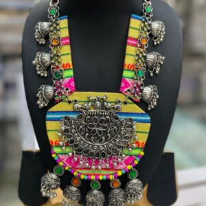 Navratri Dandiya Embroidery Multicolor Necklace