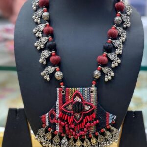 Ethnic Black & Red Handcrafted Navratri Necklace